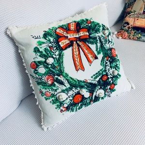 Hand Illustrated throw pillow cover Christmas